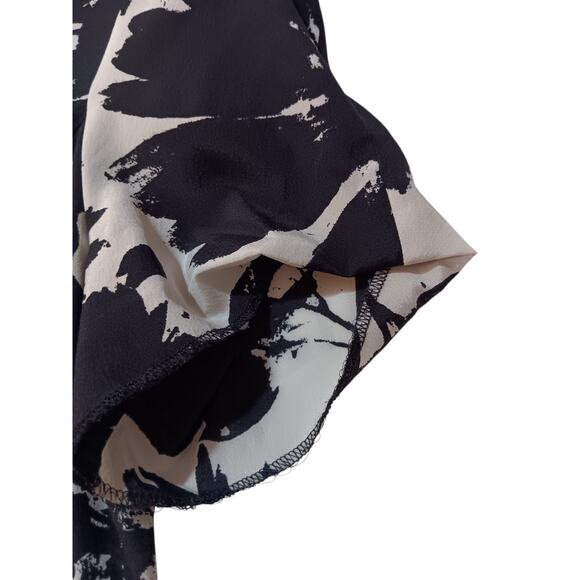 ANN TAYLOR Classic Floral Silk Blouse Top *READ 4 Spandex Abstract Dressy Career - Picture 7 of 10